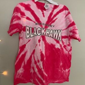 Short sleeve Pink Tye-Dye Shirt (Size: L in Youth)